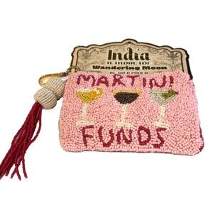 Wandering Moon Beaded Martini Funds Coin Pouch
